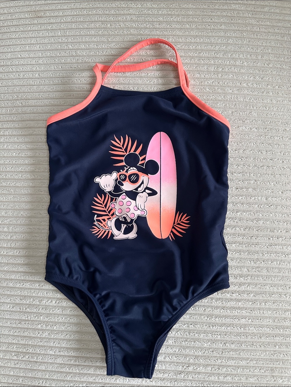 Baby GAP Disney Girl’s Navy & Coral Minnie Mouse One-Piece Swimsuit in Size 5T